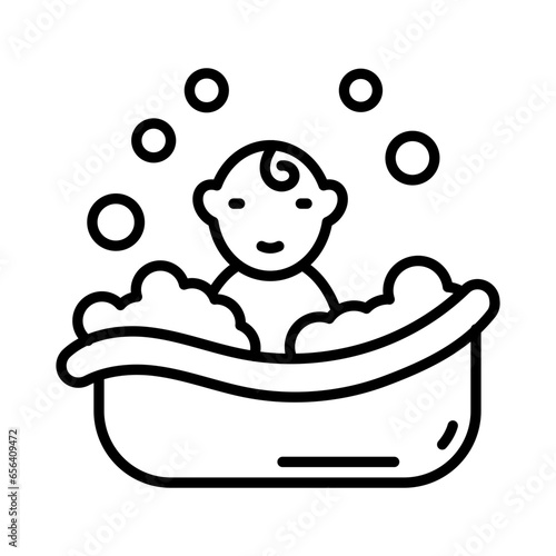 Bathing icon in vector. Illustration