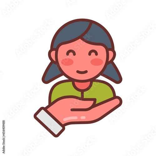 Children Adoption icon in vector. Illustration