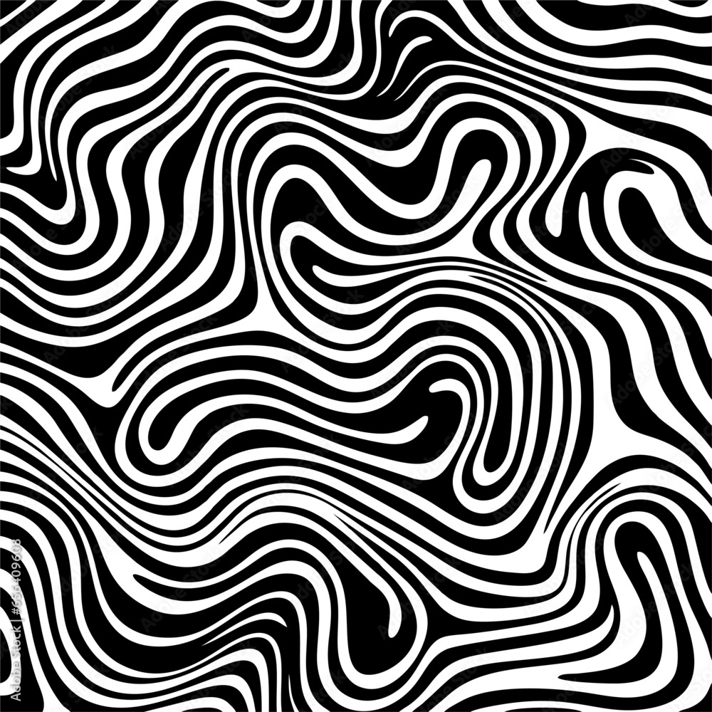 Naklejka premium Wavy fluid monochrome, vector background. Vector illustration