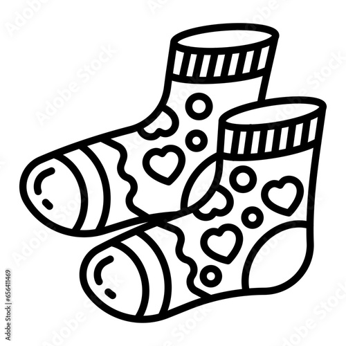 Socks icon in vector. Illustration