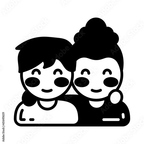 Friends icon in vector. Illustration