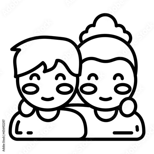 Friends icon in vector. Illustration