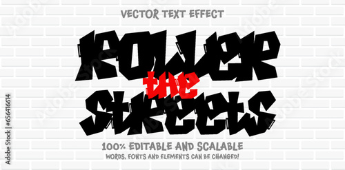 City Rock text style effect with Back and White, Red colors, fit for street art theme.