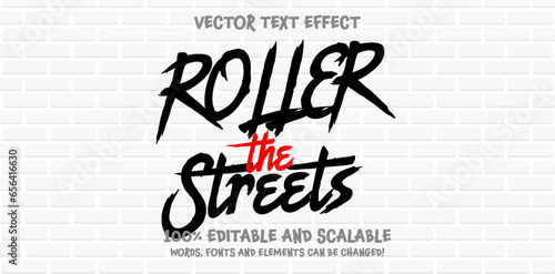 Graffiti Marker editable text style effect. Vector text effect with paint wall concept.