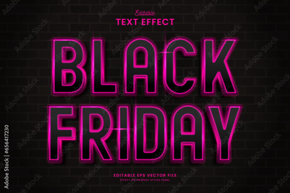 decorative neon pink black friday editable text effect vector design decorative neon pink black friday editable text effect vector design