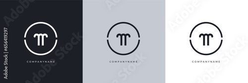 Minimal outlined style logo with fountain or column, black and white colors, for business or financial company