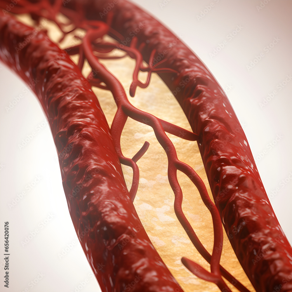The accumulation of cholesterol in the blood vessels, Cholesterol ...