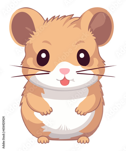 Cute hamster cartoon. Vector illustration