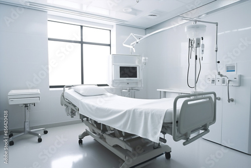 Bed clinical modern medicine room health equipment medical interior hospital technology care emergency