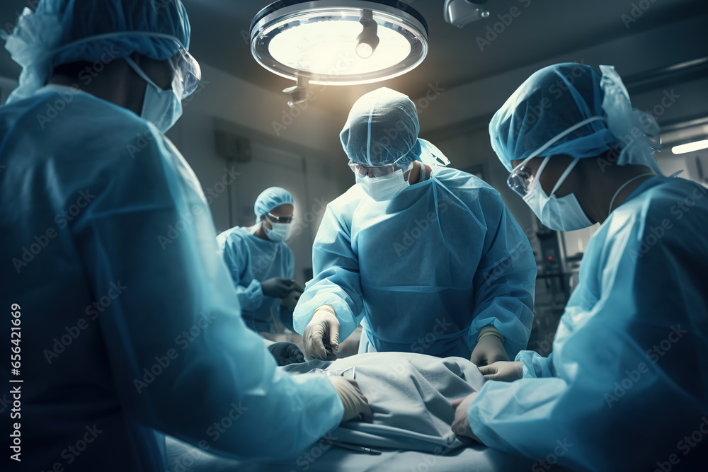 Team surgeon at work on operating in hospital. Team surgeon at work on operating in hospital.