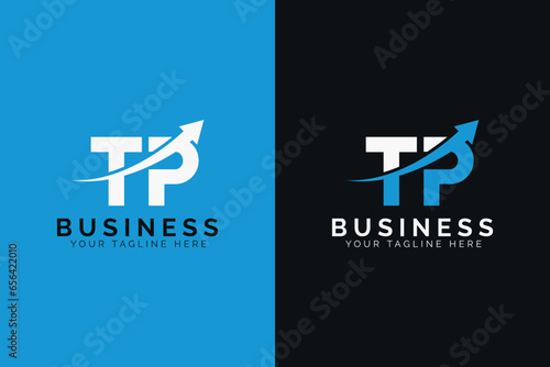 simple minimal letter lp arrow logo