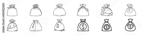 money bag icon, vector money bag icon, money bag icon, Dollar Money Bag Icon, Dollar Moneys, Investment Icons, Moneybag icons set, black and white moneybag cartoon graphic clipart cash pouch