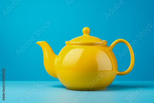Teapot isolated on vibrant background