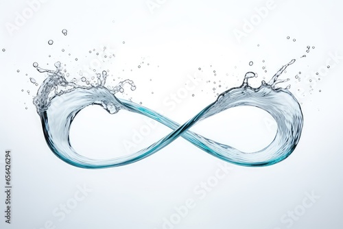 Infinity Shaped Water On White Background photo