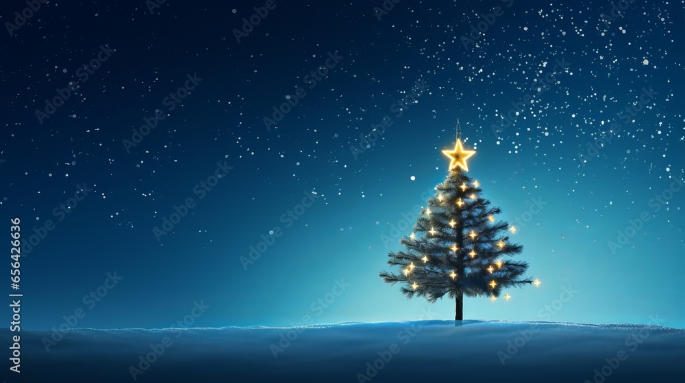Snowy Christmas Night with a Magical Star Pine Tree, Perfect for Celebrating the Winter Season Celebrations Snowy Christmas Night with a Magical Star Pine Tree, Perfect for Celebrating the Winter Season Celebrations