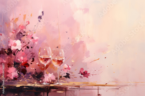 date night wallpaper, with wine glasses