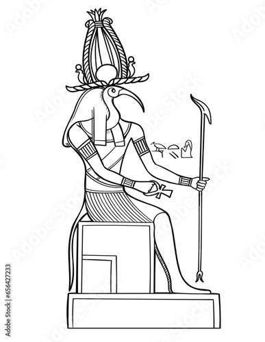 GOD Thoth egyptian wise god vector 	

