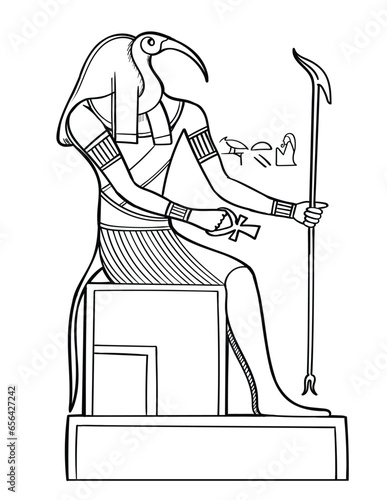 GOD Thoth egyptian wise god vector 	
