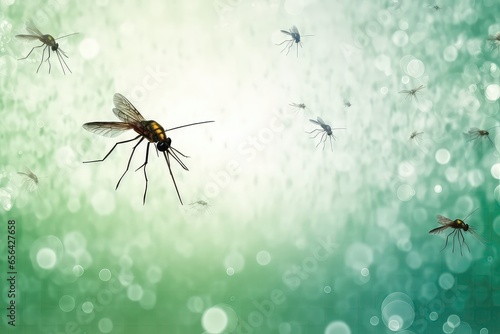 Background Featuring Mosquitoes In Dirty Water, Raising Awareness Of The Issue