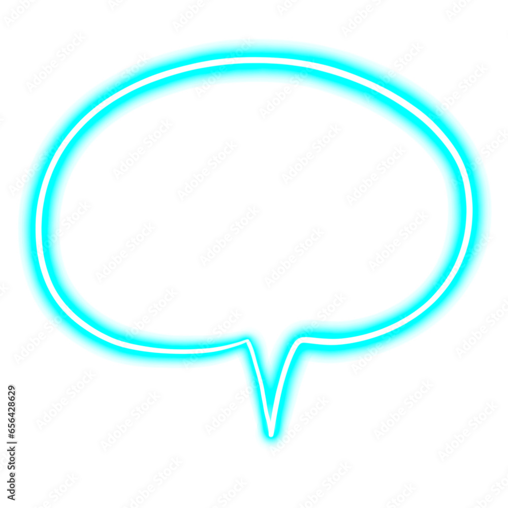 Speech bubble neon effect shape Speech bubble neon effect shape