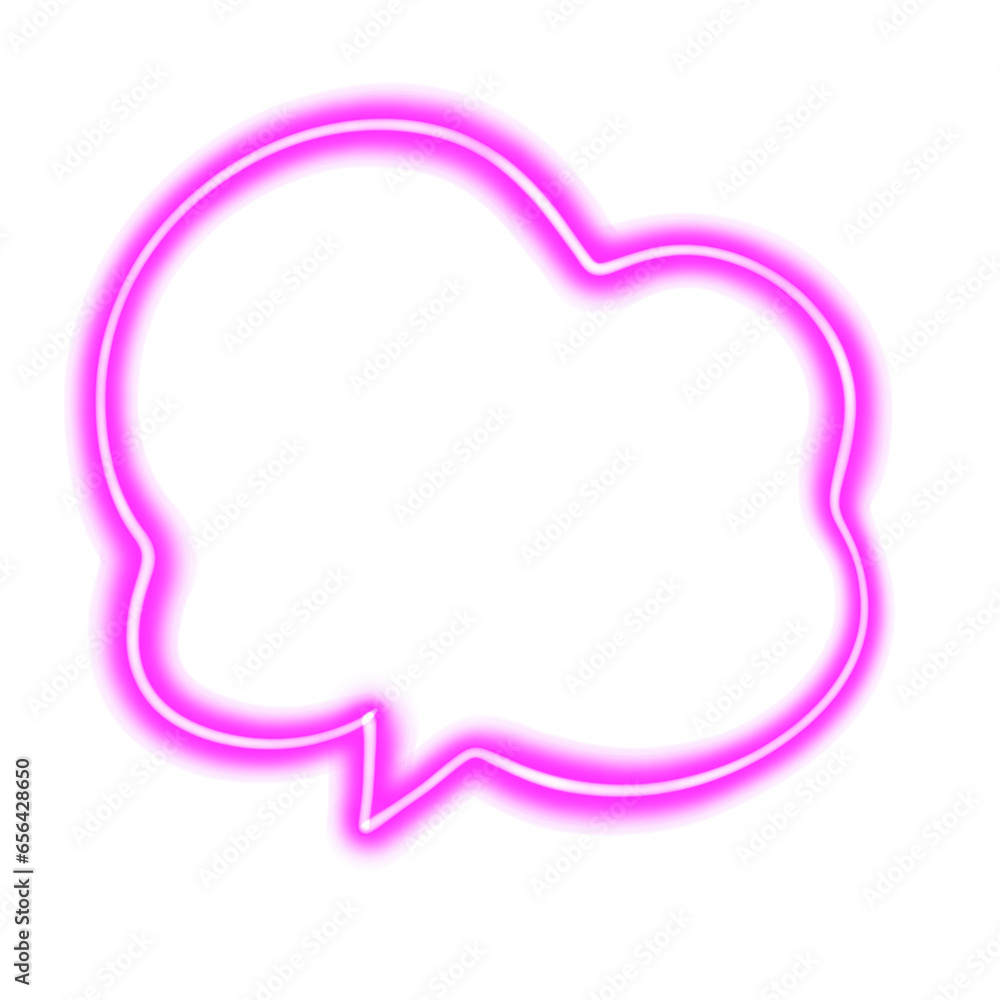 Speech bubble neon effect shape