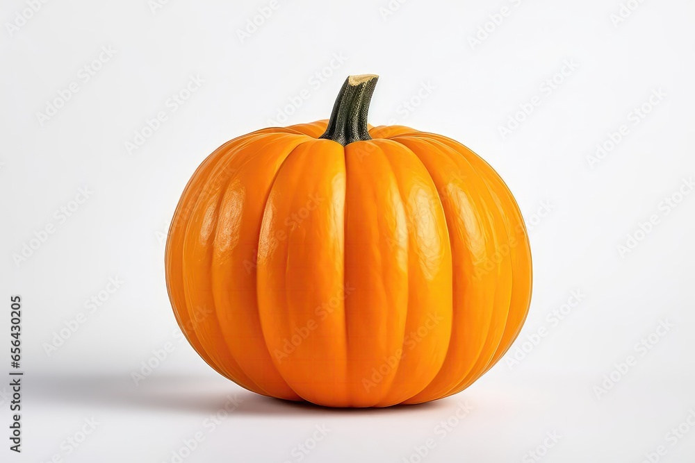 A Large Orange Pumpkin Sitting On Top Of A White Table A Large Orange Pumpkin Sitting On Top Of A White Table