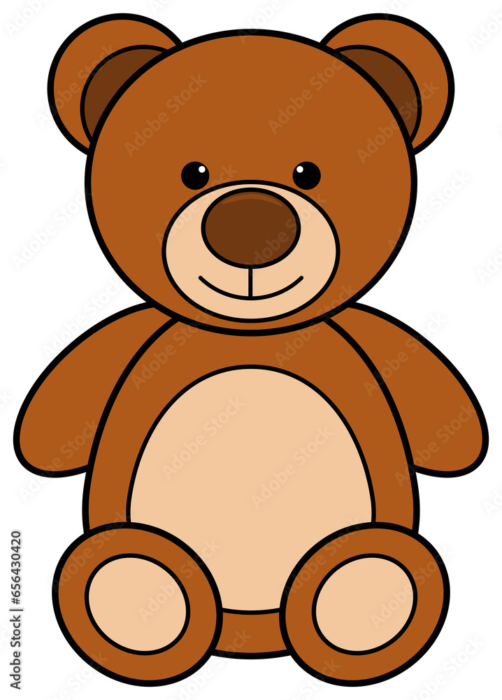 Cartoon teddy bear icon. Cuddly toy bear illustration isolated on transparent background. Cartoon teddy bear icon. Cuddly toy bear illustration isolated on transparent background.