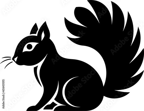 Eichhörnchen Icon Silhouette Schwarz Weiß 