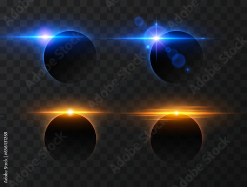 Vector sun eclipse.