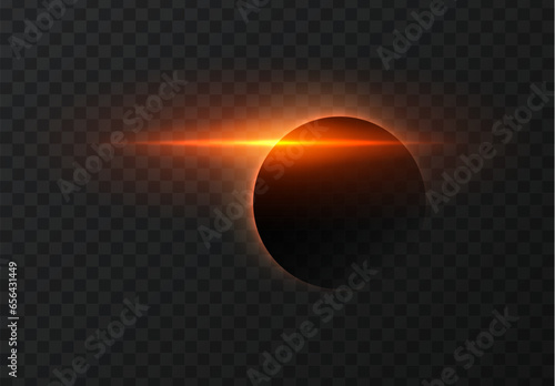 Vector sun eclipse.