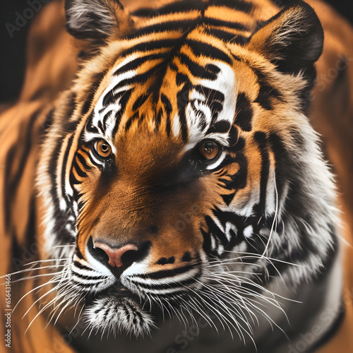 realistic photo of a tiger close-up