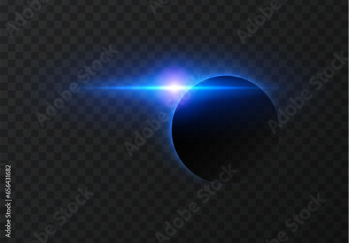 Vector sun eclipse.