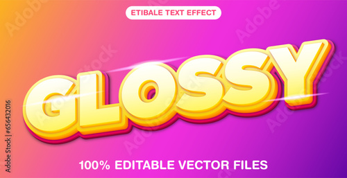 Glossy 3d style editable text effect template