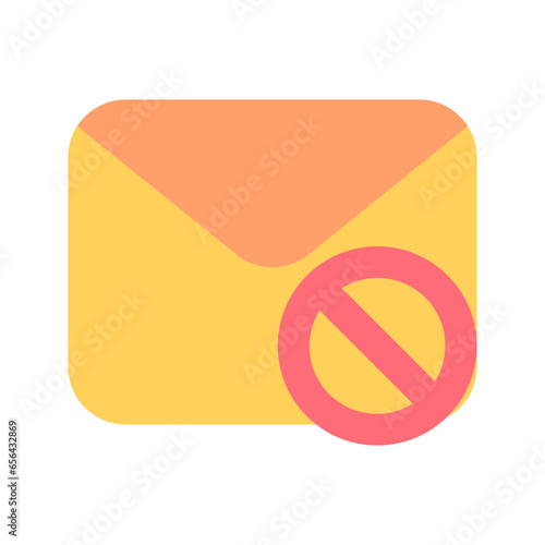 email blocker flat icon