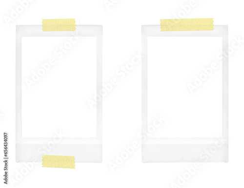 polaroid photo frame templates on transparent background