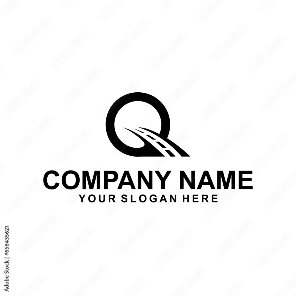 letter Q road logo vector company letter Q road logo vector company