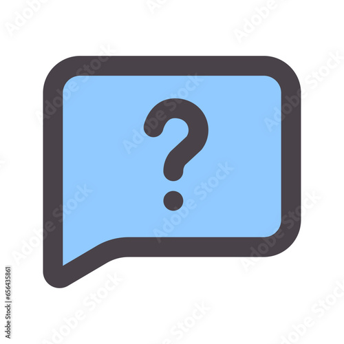 question flat line icon