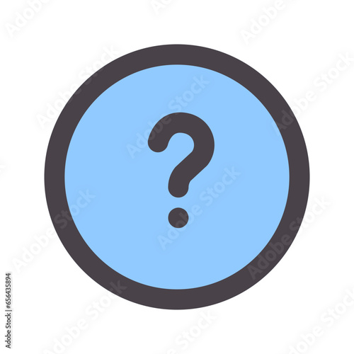 question flat line icon