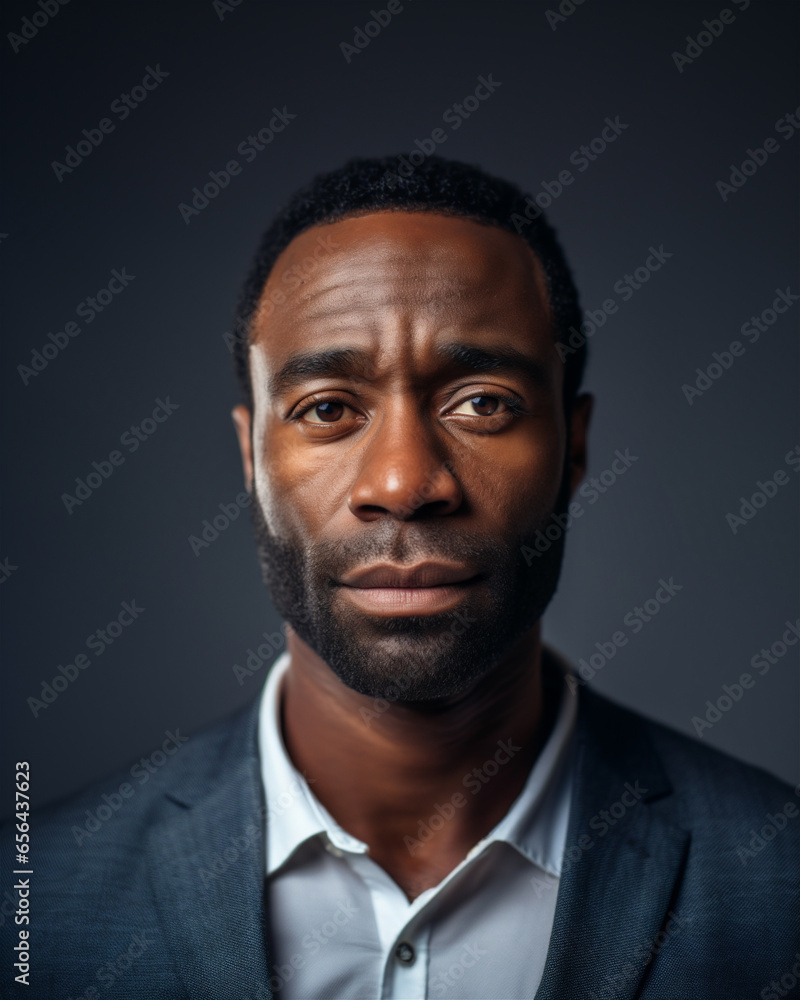 Handsome Black Businessman, Mid 40s to 50s, with Elegant and Light Beard, Exuding Power, Intelligence, and Determination in His Tailored Suit and Tie Handsome Black Businessman, Mid 40s to 50s, with Elegant and Light Beard, Exuding Power, Intelligence, and Determination in His Tailored Suit and Tie