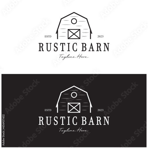 Vintage organic farmhouse or barn,warehouse, rustic barn and animal farmhouse logo design.