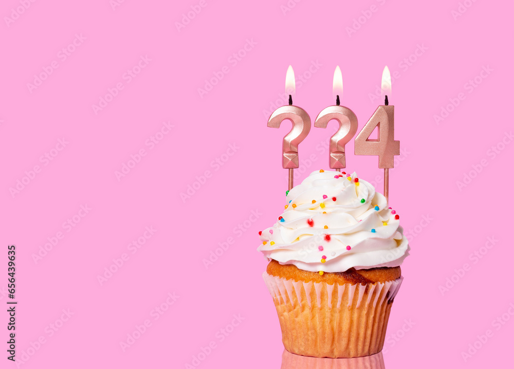 Birthday Cake With Candle Two Question Mark And Number 4 Birthday Cake With Candle Two Question Mark And Number 4