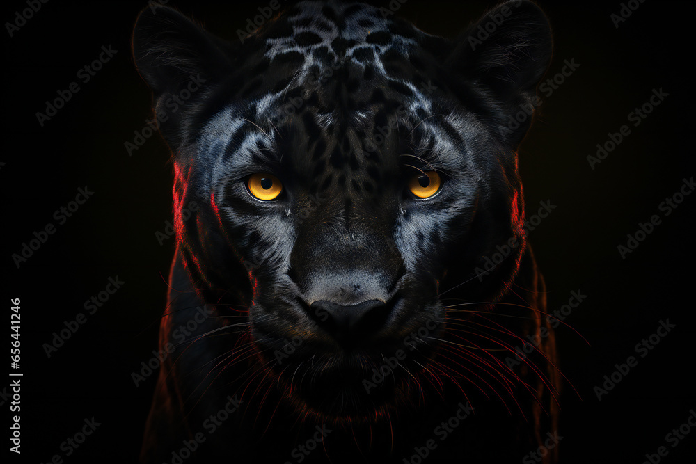 Black panther, studio shot, ai generated Black panther, studio shot, ai generated