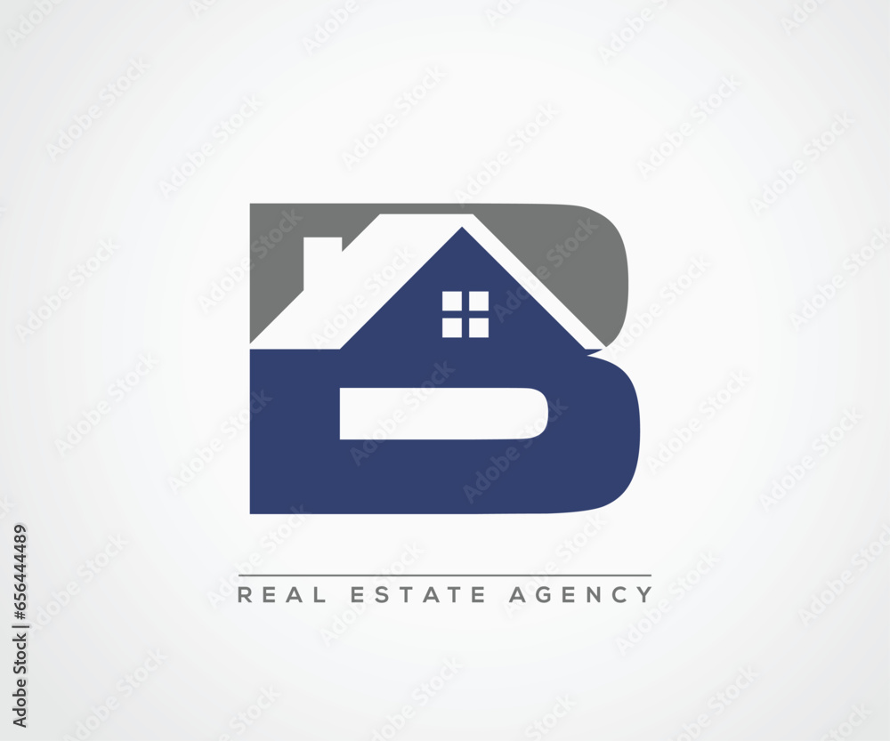 Roofing logo, B letter real estate logo vector design template Roofing logo, B letter real estate logo vector design template