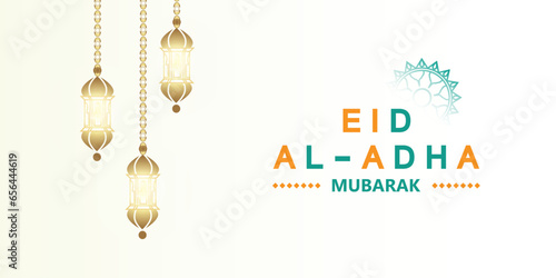 Happy Eid-al-adha white colour background baner design