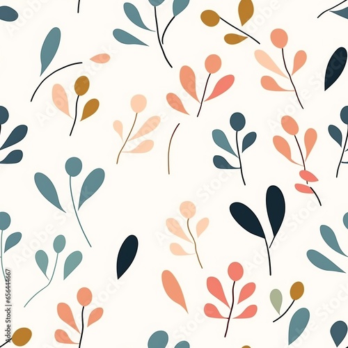 Fresh Growth: Delicate Seedlings in a Minimal, Seamless Pattern Design
