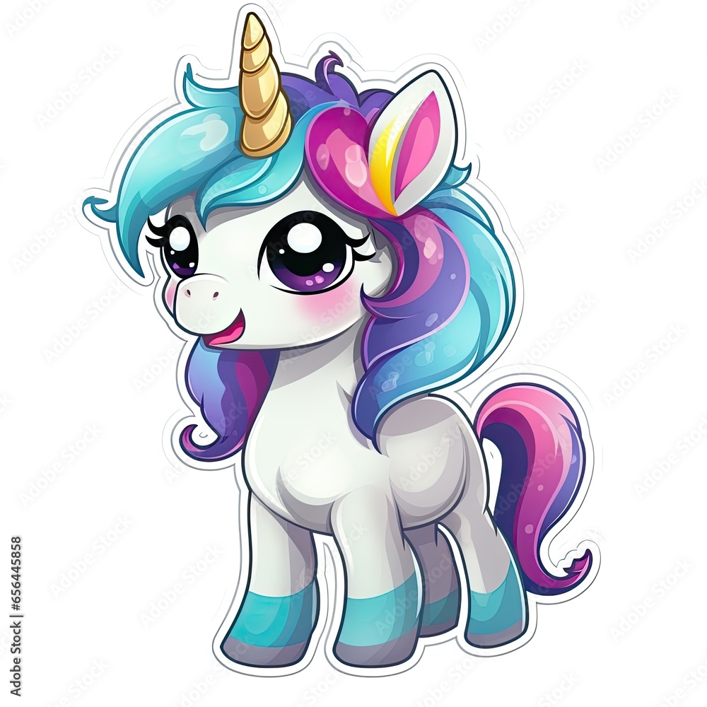 illustration of a cartoon pony sticker illustration of a cartoon pony sticker