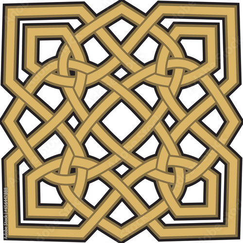 Vector gold celtic knot. Ornament of ancient European peoples. The sign and symbol of the Irish, Scots, Britons, Franks..