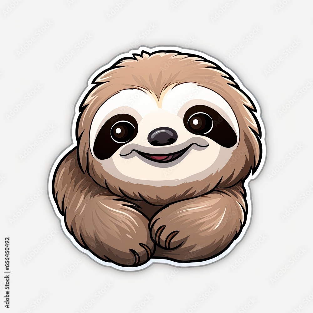 Sloth cartoon sticker