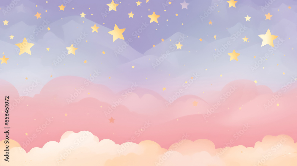 pink background with clouds and stars pink background with clouds and stars