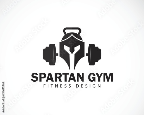 spartan gym logo creative fitness helmet spartan design concept strong sport